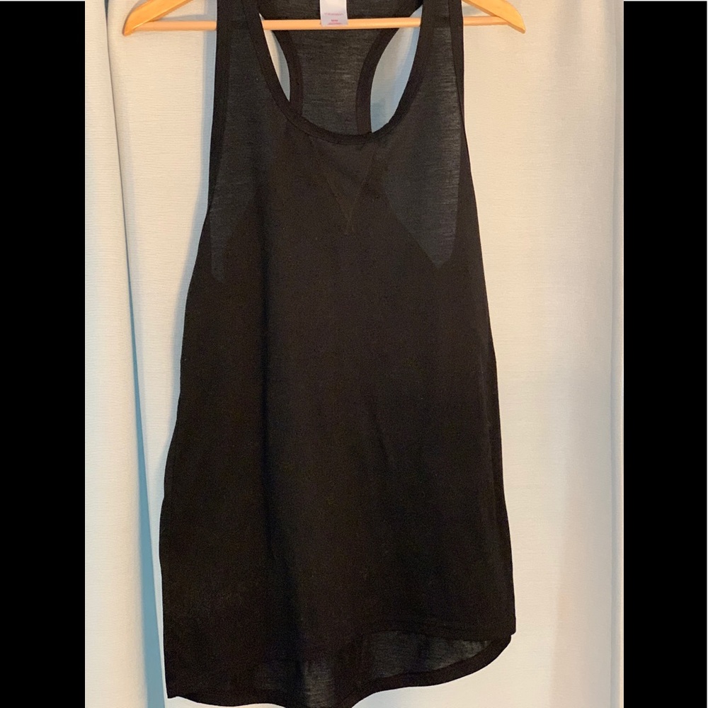 Xhilaration black tank with sheer panel